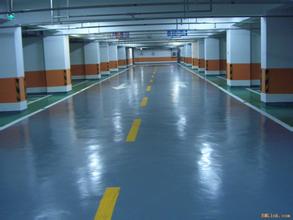 Epoxy flat floor in the parking lot