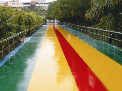 Polyurethane coloured pavement